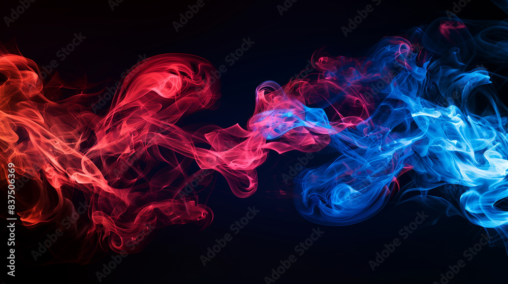 A colorful smokey background with blue and red swirls. The colors are vibrant and the smokey background gives the image a dreamy, ethereal feel A colorful smokey background with blue and red swirls. The colors are vibrant and the smokey background gives the image a dreamy, ethereal feel