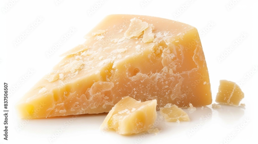wedge of Parmesan cheese isolated white background. food for designer ads wedge of Parmesan cheese isolated white background. food for designer ads