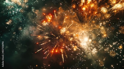 Wallpaper Mural Spectacular fireworks filling the night with wonder and awe against a backdrop of pure darkness Torontodigital.ca