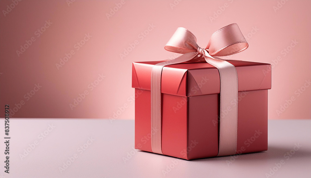 Obraz premium Beautiful handmade gift box with pastel background