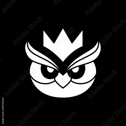 owl king owl head nocturnal bird modern logo design vector
