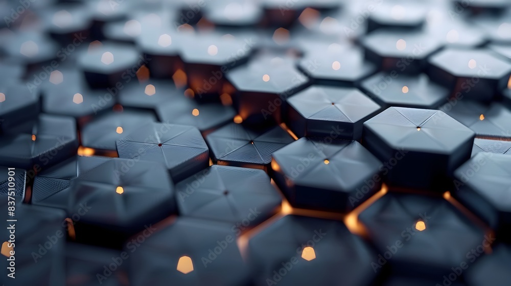 Obraz premium Hexagonal Nano Material Structure - Futuristic Geometric Design