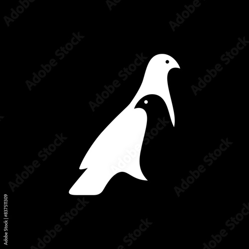 dove bird peace symbol modern logo design vector