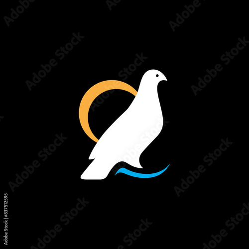 pigeon bird domestic modern logo design vector