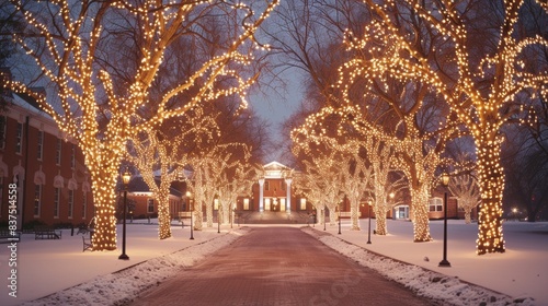 Sparkling Lights on the University Campus