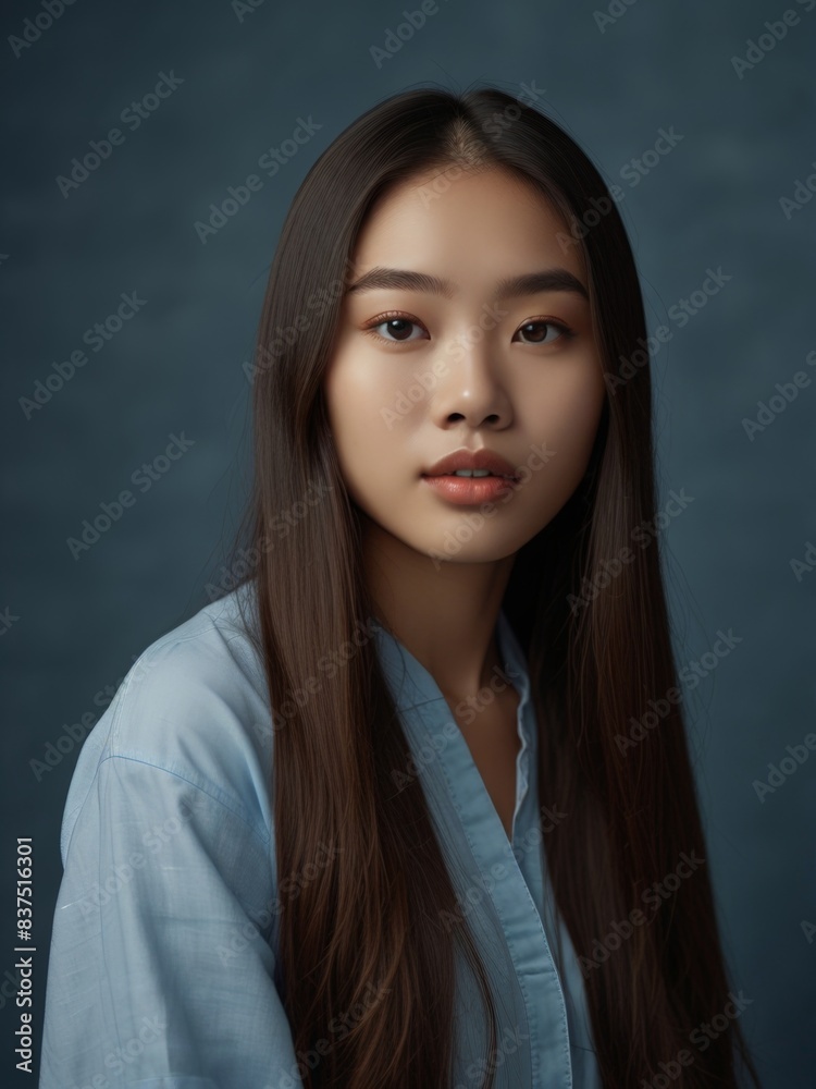 Portrait of a Beautiful Young Asian Woman. Generative AI Portrait of a Beautiful Young Asian Woman. Generative AI