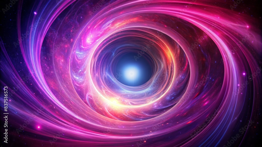 Vibrant pink and purple vortex swirls on a dark background, encircled by a crisp white circle, evoking a sense of cosmic energy and mystique. Vibrant pink and purple vortex swirls on a dark background, encircled by a crisp white circle, evoking a sense of cosmic energy and mystique.