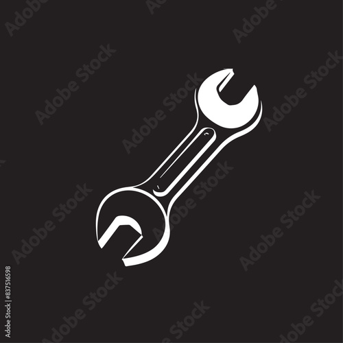 Wrench in cartoon, doodle style . Image for t-shirt, web, mobile apps and ui. Isolated 2d vector illustration in logo, icon, sketch style, Eps 10, black and white. AI Generative