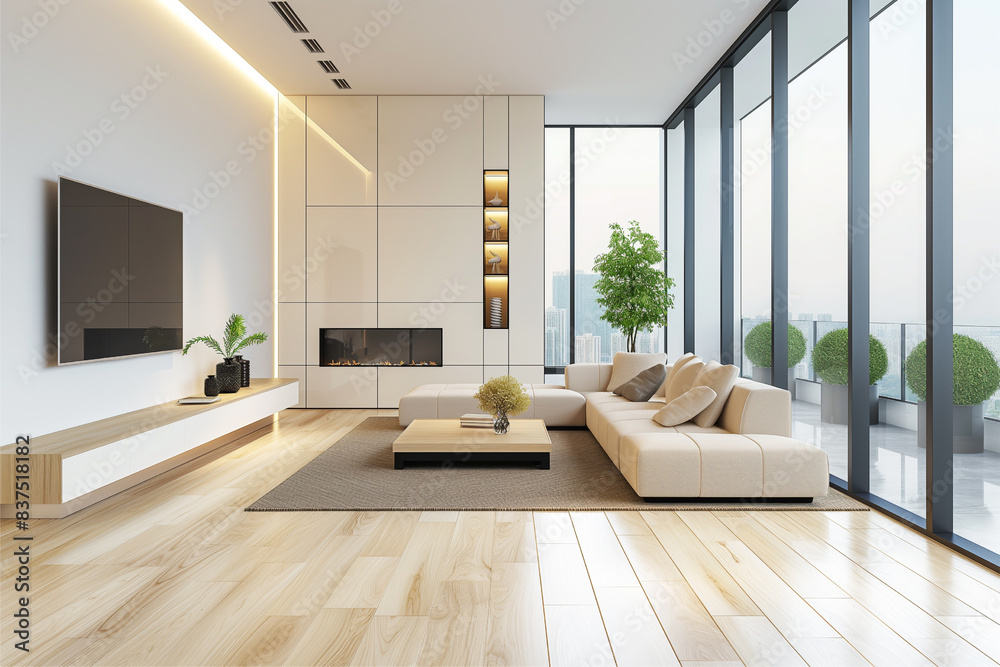 Fototapeta premium Modern Minimalist Living Space