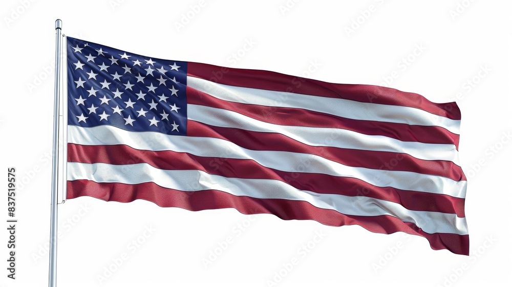 Fototapeta premium american flag isolated on white