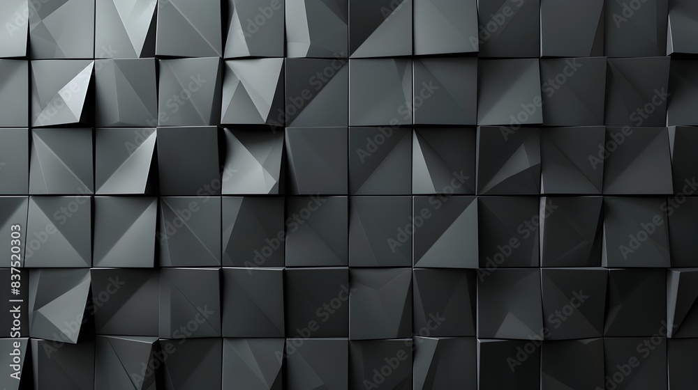Obraz premium Sophisticated Semigloss Triangular Tile Wall with Dimensional 3D Blocks