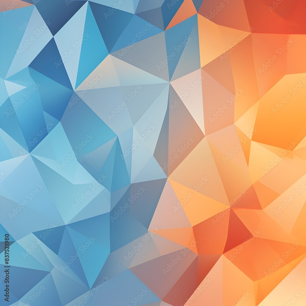 Obraz premium Vibrant Crystal Pattern Abstract 3D Geometric Background with Split-Complementary Colors