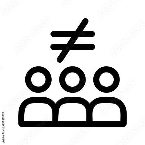 Inequality Icon Vector Symbol Design Illustration
