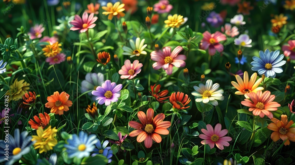 In the beautiful summer field, natural green plants bloom, creating a fresh backdrop of blossoming flowers and lush grass, embodying the essence of nature's springtime beauty. In the beautiful summer field, natural green plants bloom, creating a fresh backdrop of blossoming flowers and lush grass, embodying the essence of nature's springtime beauty.