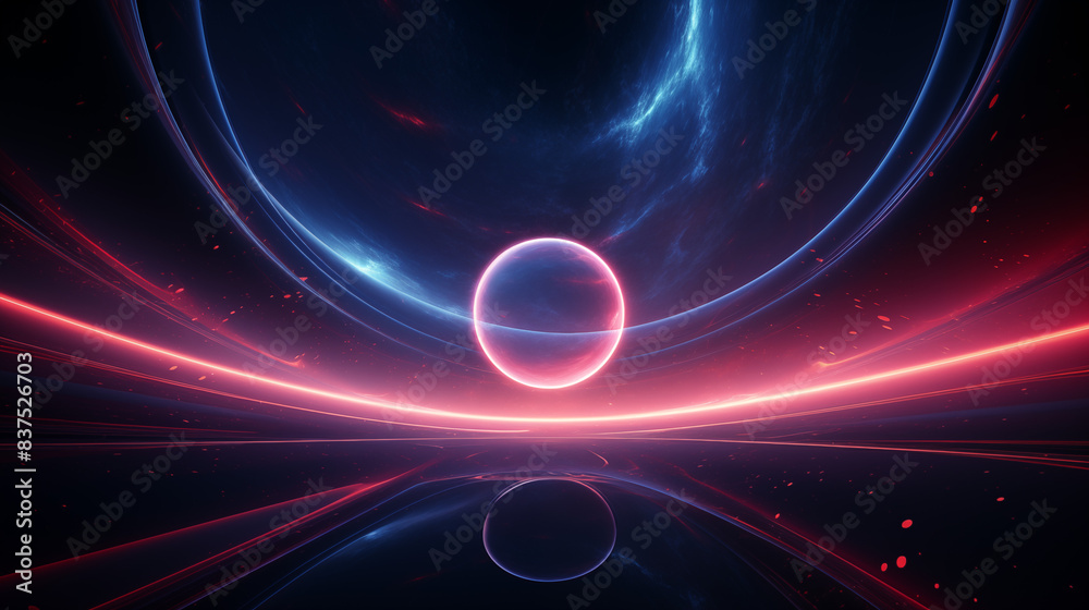 Fototapeta premium A futuristic and colorful planetary natural background with science fiction space in the universe