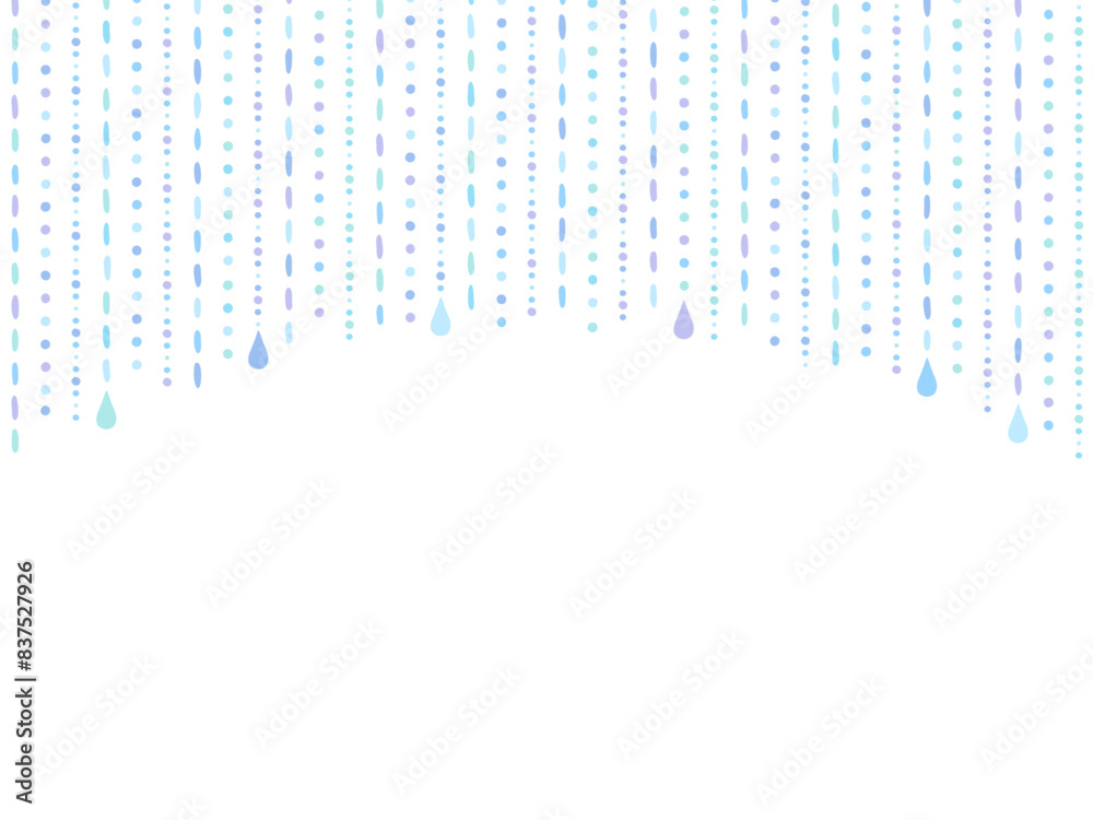 Fototapeta premium 手描き風のアーチ状の雨のフレーム