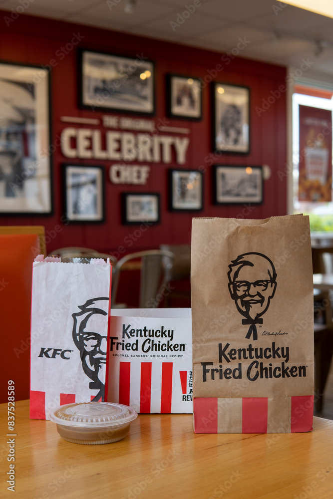 Everett, WA, USA - 25 May 2024. Kentucky Fried Chicken box with fried ...