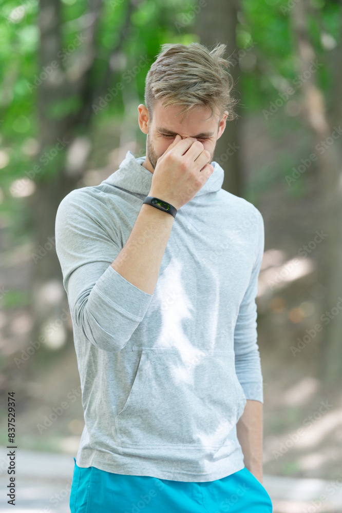 © be free - Sport and fitness. Runner having headache. Young man in sportswear. Fit and active man workout outdoor. Sporty man do sport. Fitness sportswear for man. Active and healthy lifestyle. Fit your body © be free - Sport and fitness. Runner having headache. Young man in sportswear. Fit and active man workout outdoor. Sporty man do sport. Fitness sportswear for man. Active and healthy lifestyle. Fit your body
