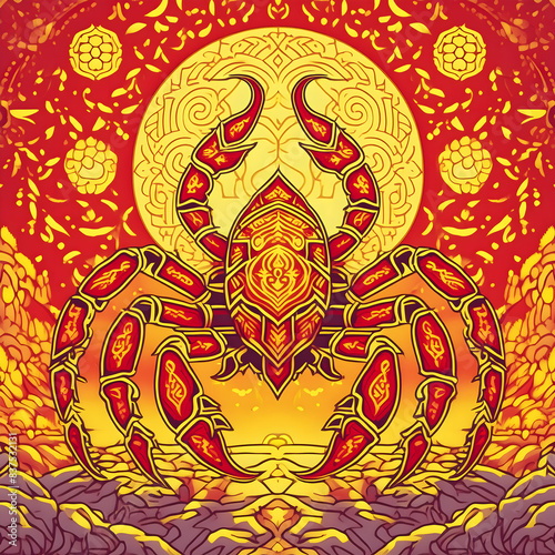Scorpio Zodiac in pattern