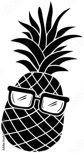 pineapple illustration beach silhouette summer logo vacation icon sunglasses outline travel tropical sun sea summertime fruit juice holiday ocean shape palm leaf fruits for vector graphic background