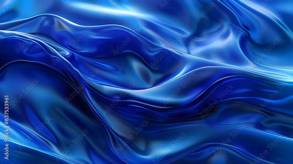 Obraz premium Dynamic Blue Waves Abstract Background for Banner or Graphic Design
