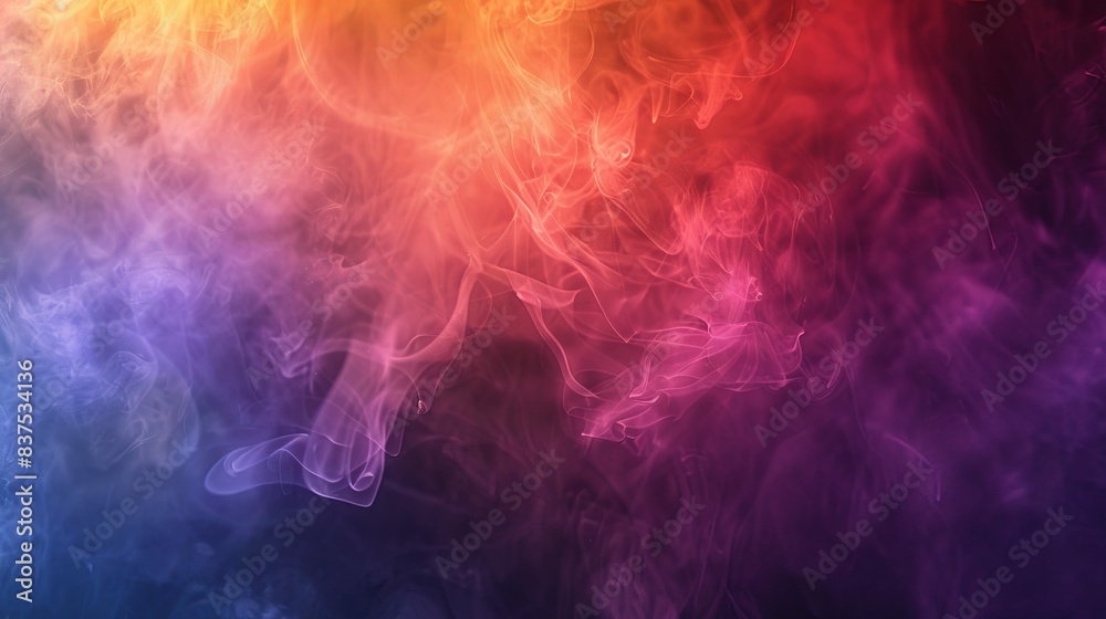 A colorful smokey background with a purple and orange swirl A colorful smokey background with a purple and orange swirl