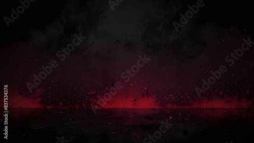 dark black red magenta , grainy noise grungy empty space , spray texture color gradient shine bright light and glow rough abstract retro vibe background template Generative AI 