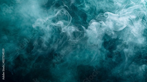 Teal Smoke Abstract Concept Background for Digital Banner or Wallpaper Design