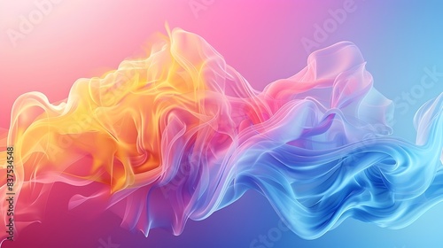 Vibrant Abstract Colorful Digital Art Concept with Fluid Motion and Ethereal Atmosphere