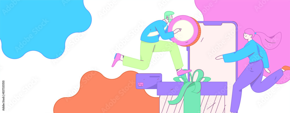 Holiday shopping people doing e-commerce online shopping flat vector concept operation hand drawn illustration
Holiday shopping people doing e-commerce online shopping flat vector concept operation hand drawn illustration