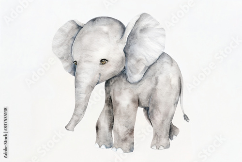 Cute Watercolor Baby Elephant Illustration