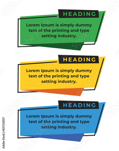 Geometric shape Heading Text box banner template set