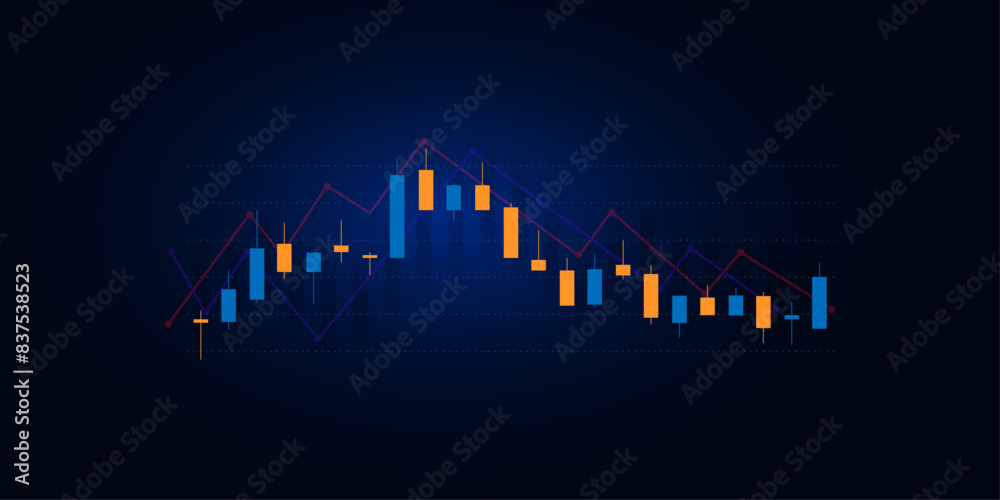 Naklejka premium Impending crisis and impact on the Stock Exchange and the World Economy. Shares fall down. Markets plunging. Economic fallout. Business and finance banner. Vector illustration