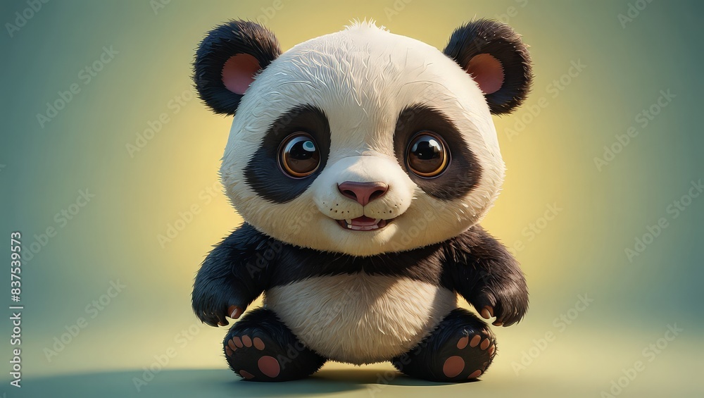Cute Cartoon Panda Bear Sitting Cute Cartoon Panda Bear Sitting