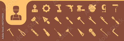 handyman icons set collection design vector