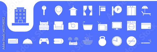 guest house modern icons design vector