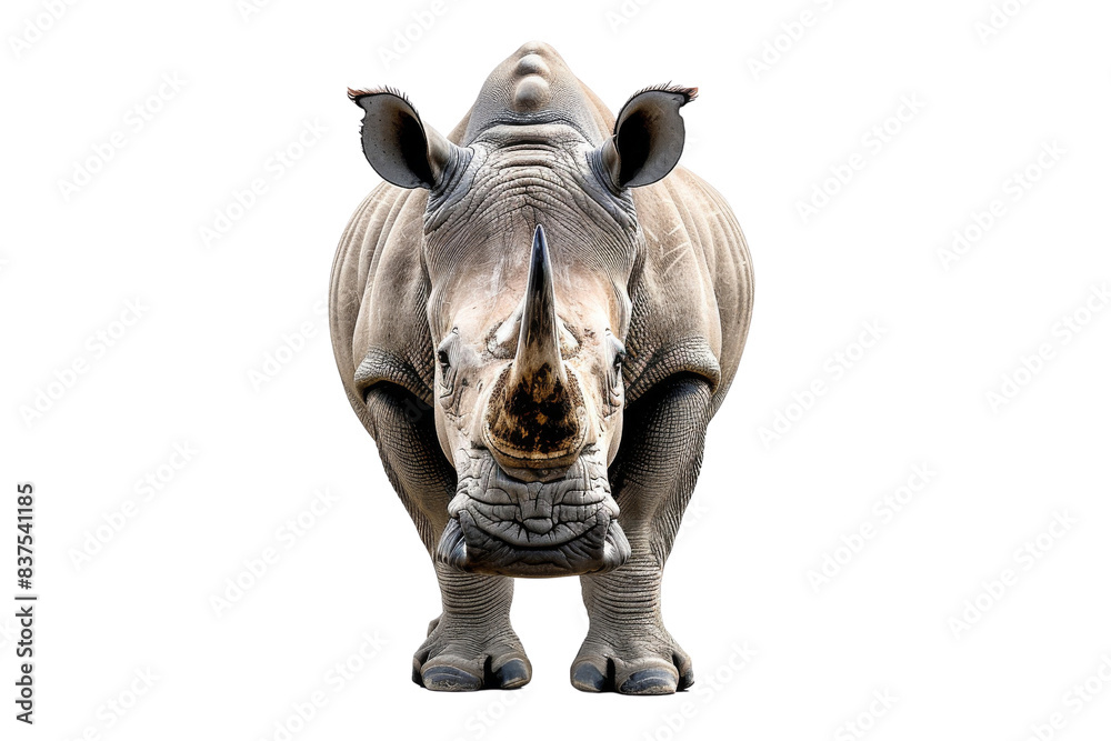 Obraz premium White Rhinoceros Facing Camera