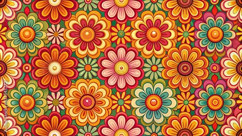 Colorful retro wallpaper pattern with funky 60s 70s inspired design in vibrant colors   vintage  retro  wallpaper  pattern  60s  70s  vibrant  colorful  nostalgic  funky  design  abstract