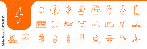 energy supply line modern icons design vector