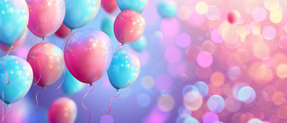 Colorful Balloons Floating Against a Vibrant Bokeh Background, Perfect for Celebrations, Parties, and Festive Occasions Colorful Balloons Floating Against a Vibrant Bokeh Background, Perfect for Celebrations, Parties, and Festive Occasions