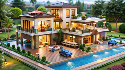 Luxury toy villa with modern amenities and stylish design © guntapong