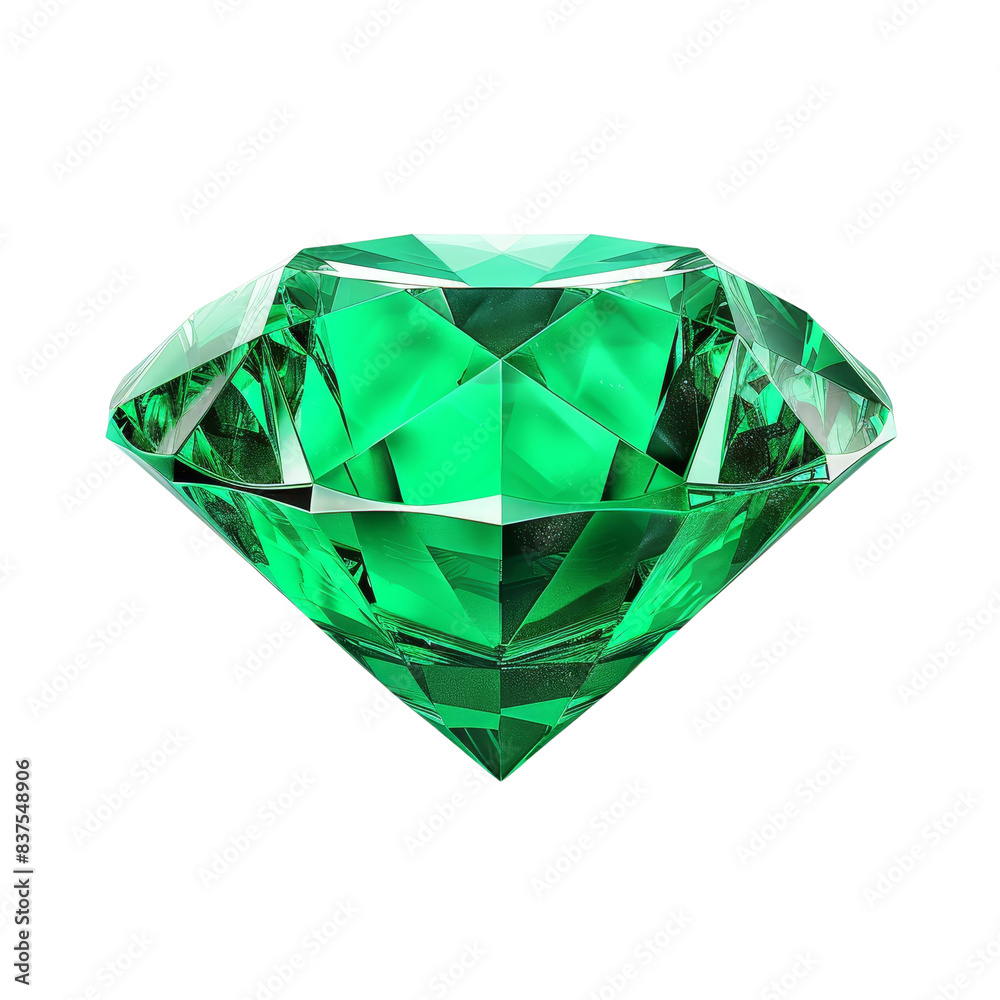 High-quality image of a beautifully cut emerald gemstone with brilliant facets and vivid green color, isolated on a transparent background. High-quality image of a beautifully cut emerald gemstone with brilliant facets and vivid green color, isolated on a transparent background.