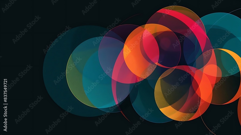 Obraz premium a colorful array of circles, including blue, orange, and red, arranged in a row from left to right