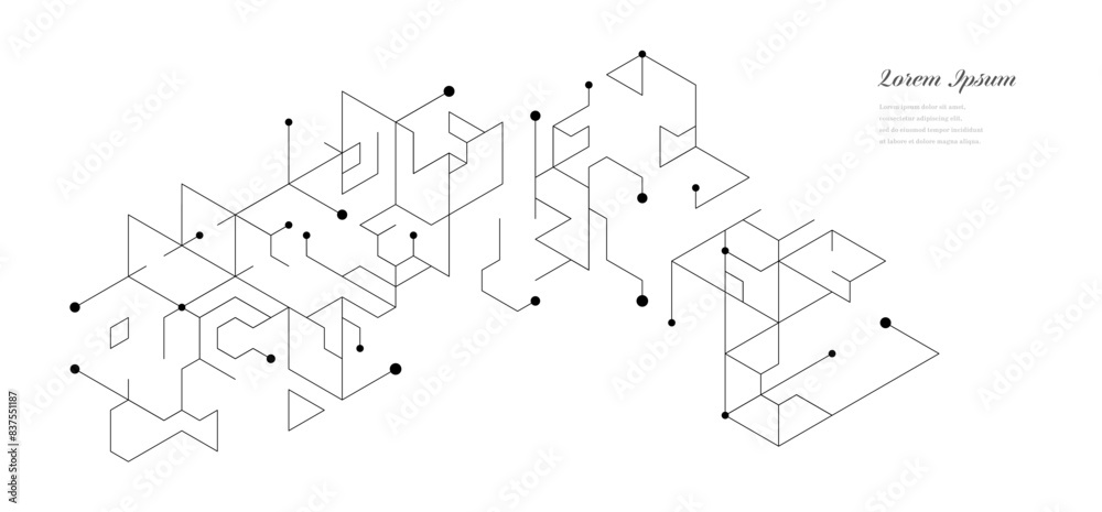 Obraz premium 幾何学 抽象 六角形 回路 科学 背景 透過