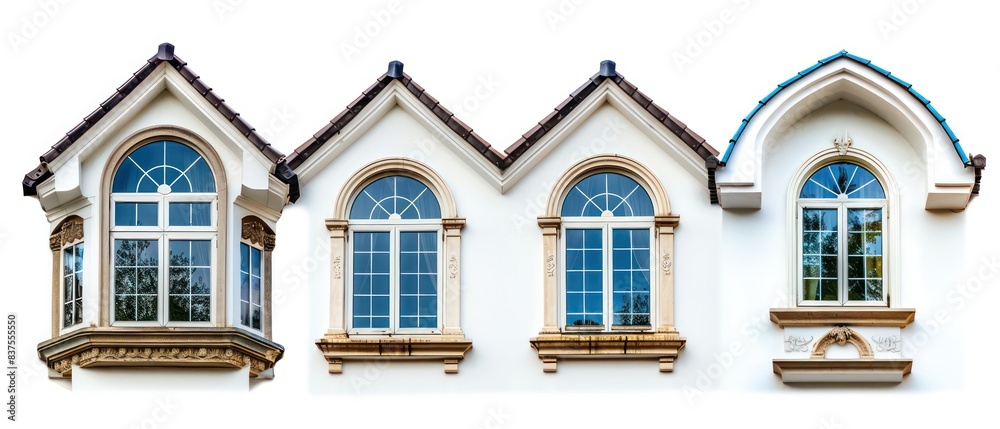 Obraz premium house different windows, white background