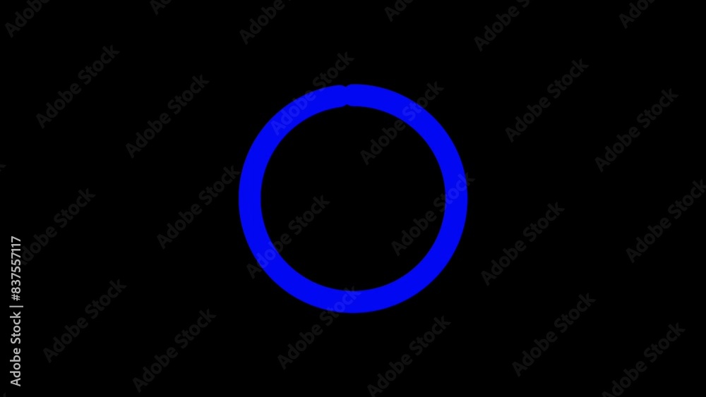 Blue circle animation on black background. circle line animation Blue circle animation on black background. circle line animation