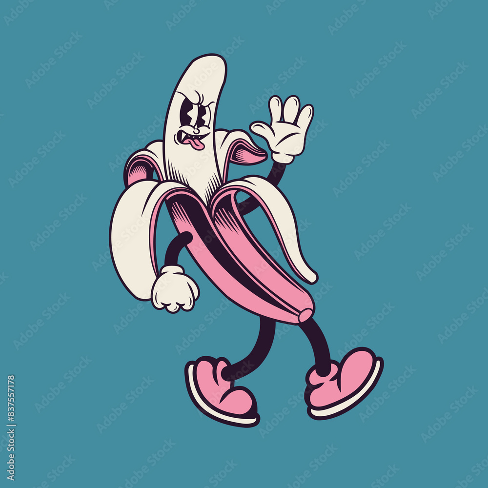 Retro character design from banana Retro character design from banana