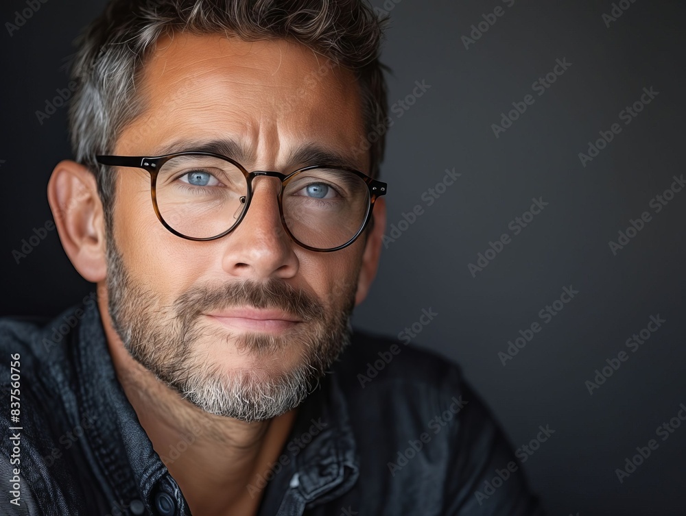 A man with glasses and a beard. A man with glasses and a beard.
