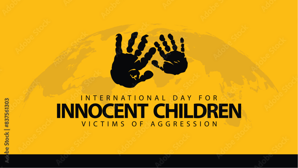 © husnul - International day for innocent children victims of aggression. Vector illustration of children's palms. Suitable for banners, web, social media, greeting cards etc