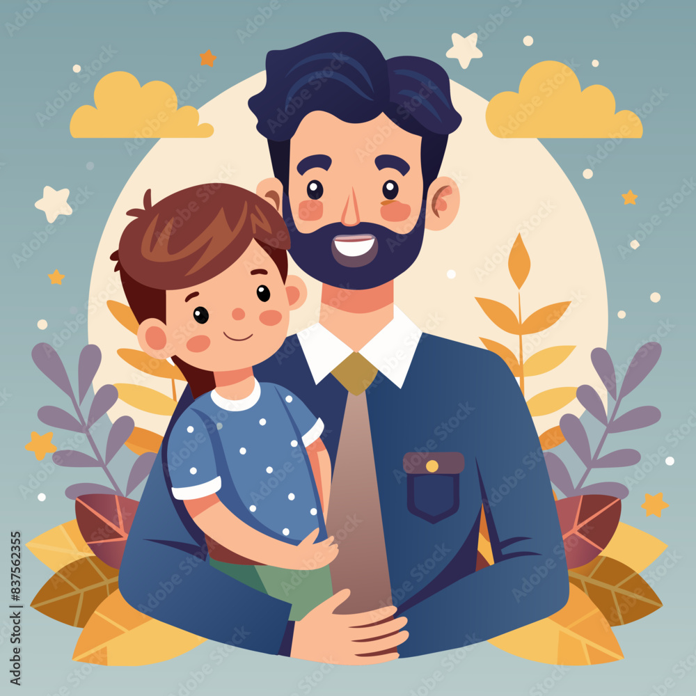 Naklejka premium happy father's day illustration 